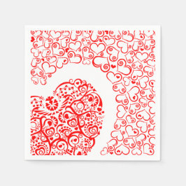 Servilleta De Papel Floral Red Heart Lover