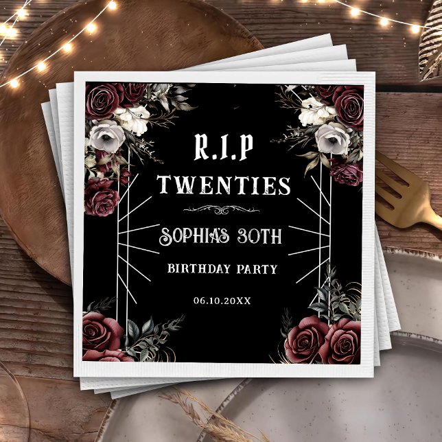 Servilleta De Papel Floral Rip Twenties 30th Birthday Fiesta Napkins (Subido por el creador)