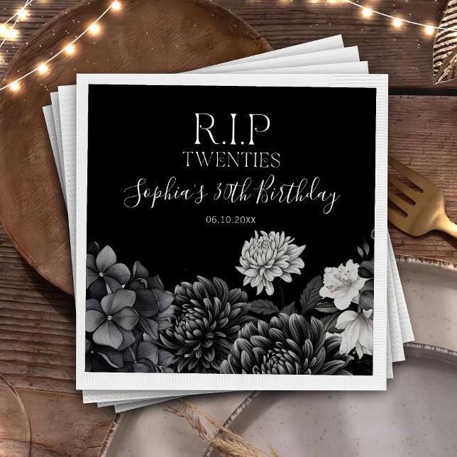 Servilleta De Papel Floral Rip Twenties 30th Birthday Fiesta Napkins (Subido por el creador)