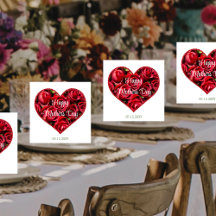 Floral Rojo Moderno Elegante Feliz Día de la Madre