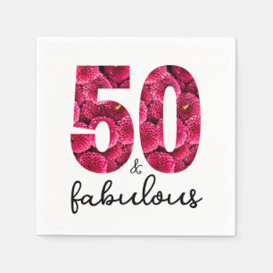 Servilleta De Papel Floral rosa 50 y fabulosa fiesta de cumpleaños núm