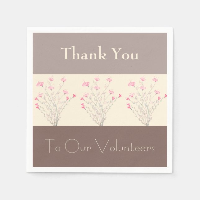 Servilleta De Papel Floral rosa elegante (Anverso)