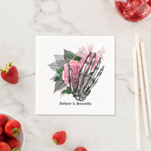 Servilleta De Papel Floral Rosa Halloween Gótico