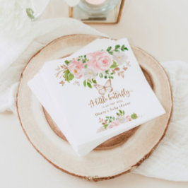 Servilleta De Papel Floral rosa mariposa mariposa ducha bebé Napkins