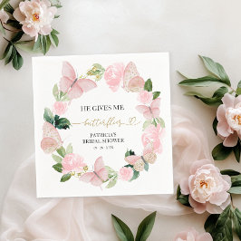 Servilleta De Papel Floral rosa me da mariposas ducha de novia