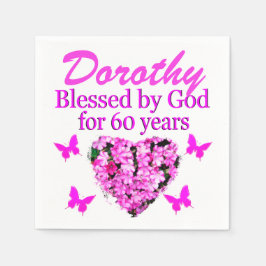 SERVILLETA DE PAPEL FLORAL ROSA PERSONALIZADA 60 NAPKINS CUMPLEAÑOS