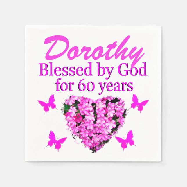 SERVILLETA DE PAPEL FLORAL ROSA PERSONALIZADA 60 NAPKINS CUMPLEAÑOS (Anverso)