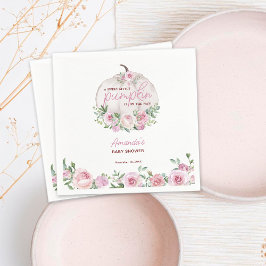 Servilleta De Papel Floral rosa Rubor Pequeña Calabaza Baby Shower