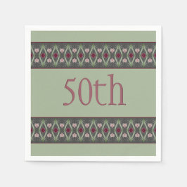 Servilleta De Papel Floral Rosa Y Borgoña