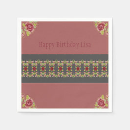 Servilleta De Papel Floral rosada