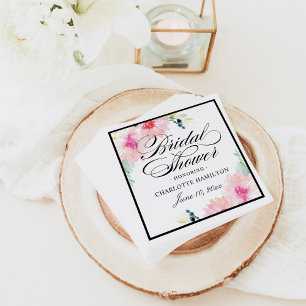 Servilleta De Papel Floral Rubor Watercolor Boda Bridal Shower