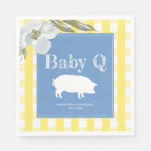 Floral rural rústica y cerdo Gingham Babyq