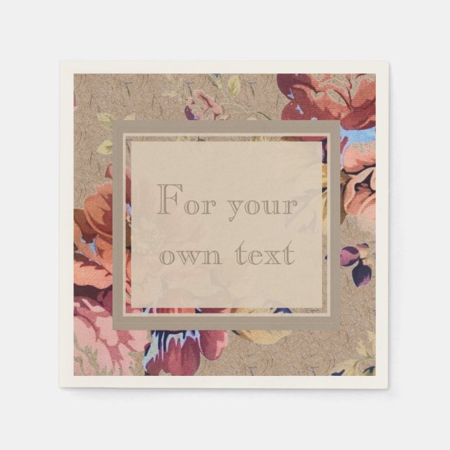 Servilleta De Papel Floral rústica vintage (Anverso)