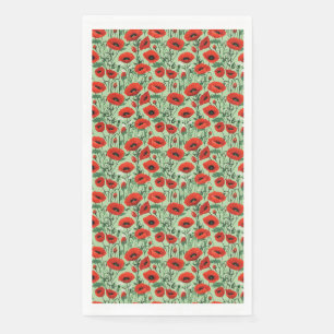 Servilleta De Papel Floral sin foco con lapachos rojos y marrones blan