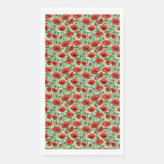 Servilleta De Papel Floral sin foco con lapachos rojos y marrones blan (Anverso)
