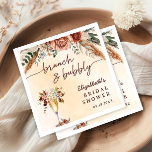 Servilleta De Papel Floral Terracotta Boho Bridal Shower