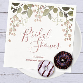 Servilleta De Papel Floral Top Border Bridal Shower Template