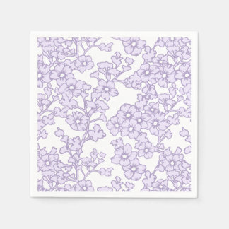Servilleta De Papel Floral Trellis Purple - White