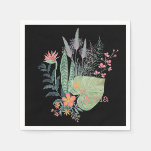 Servilleta De Papel floral tropical botánica personalizada