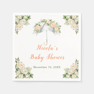 Servilleta De Papel Floral Umbrella Baby Shower