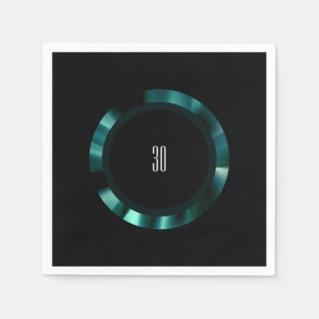 Servilleta De Papel Floral verde esmeralda moderna - papel de acento n (Anverso)