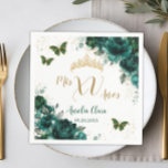Servilleta De Papel Floral verde esmeralda Quinceanera<br><div class="desc">Personalice estas servilletas/servilletas fiestas de moda con su propia redacción fácil y rápidamente, simplemente pulse el botón personalizar it para reorganizar y formatear el estilo y la ubicación del texto. Perfecto para Quinceanera, dulce 16, Cincoanera, fiesta de cumpleaños, boda, ducha de novia, ducha de bebé y muchas más ocasiones! Elementos...</div>