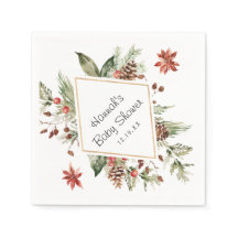 Floral Verde Invernal | Servilletas para Baby Show
