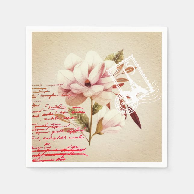 Servilleta De Papel Floral vintage  (Anverso)