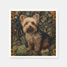Servilleta De Papel Floral vintage de Yorkshire Terrier Yorkie Dog