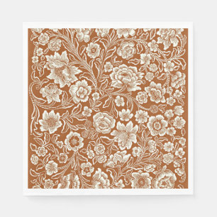 Servilleta De Papel Floral Vintage en Siena Quemada
