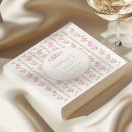 Servilleta De Papel Floral Vintage Rosa Elegante