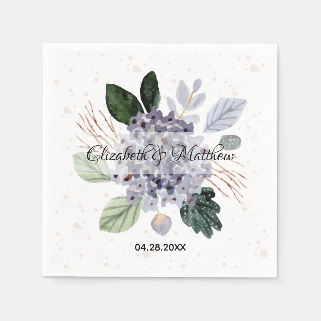 Servilleta De Papel Floral Watercolor Bridal Shower (Anverso)