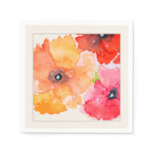 Floral Watercolor Cocktail Napkins | Garden Party