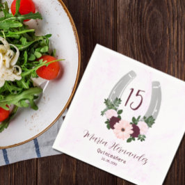 Servilleta De Papel Floral Western Horseshoe Quinceanera