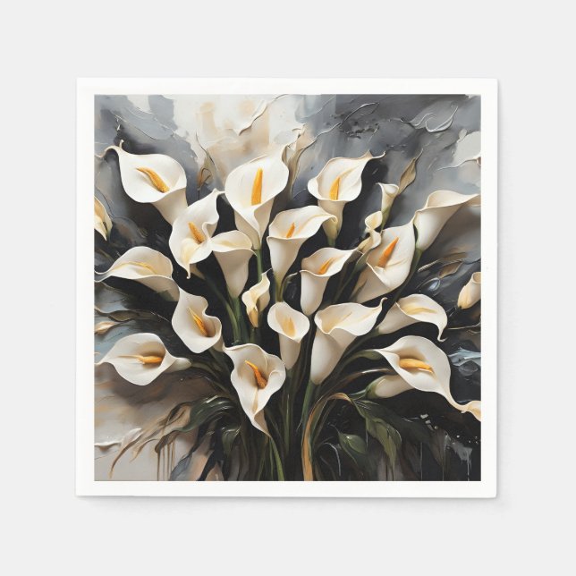 Servilleta De Papel Floral White Calla Lily (Anverso)