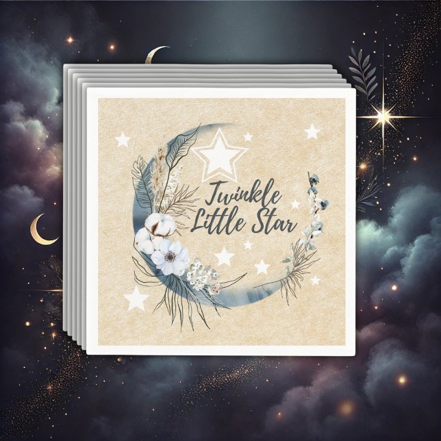 Servilleta De Papel Floral White Twinkle Little Star Baby Shower (Subido por el creador)