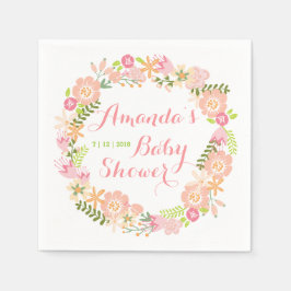Servilleta De Papel Floral Wreath Baby Shower Napkins