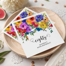 Florales Brillantes y Audaces Cumpleaños 80