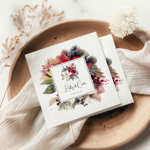 Servilleta De Papel Florales festivos de invierno Boda de Navidad