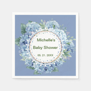 Servilleta De Papel Florales personalizados azules y blancos