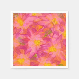 Servilleta De Papel Floras rosa brillante de fondo Naranja