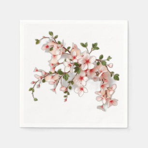 Servilleta De Papel Florecimiento de cerezo Art Nouveau con marfil