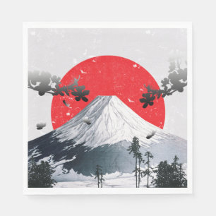 Servilleta De Papel Florecimiento de cerezos en el Fuji Japón