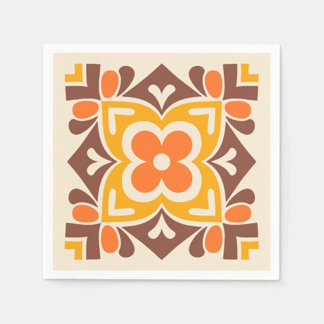 Servilleta De Papel Florecimiento del Arte Popular (Anverso)