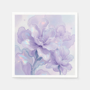 Servilleta De Papel Florecimiento Floral Morado Iridescente Soñador