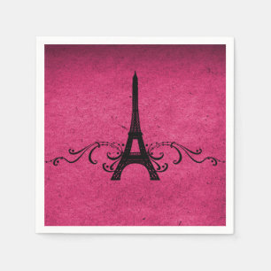 Servilleta De Papel Florecimiento francés de cosecha rosa