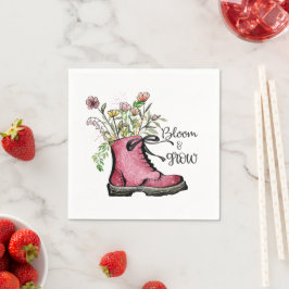 Servilleta De Papel Florecimiento y crecimiento de la cita de las flor