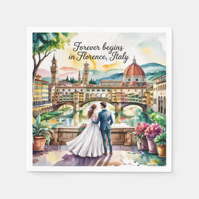 Servilleta De Papel Florence Italy Boda (Anverso)