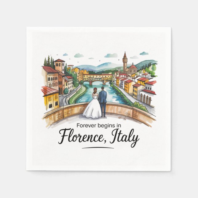 Servilleta De Papel Florence Italy Boda (Anverso)