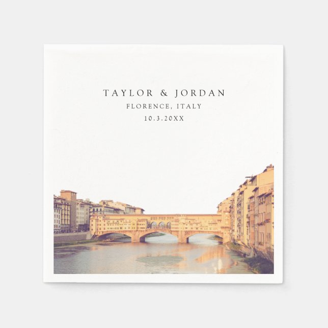 Servilleta De Papel Florence Italy Boda Paper Cocktail Napkin (Anverso)